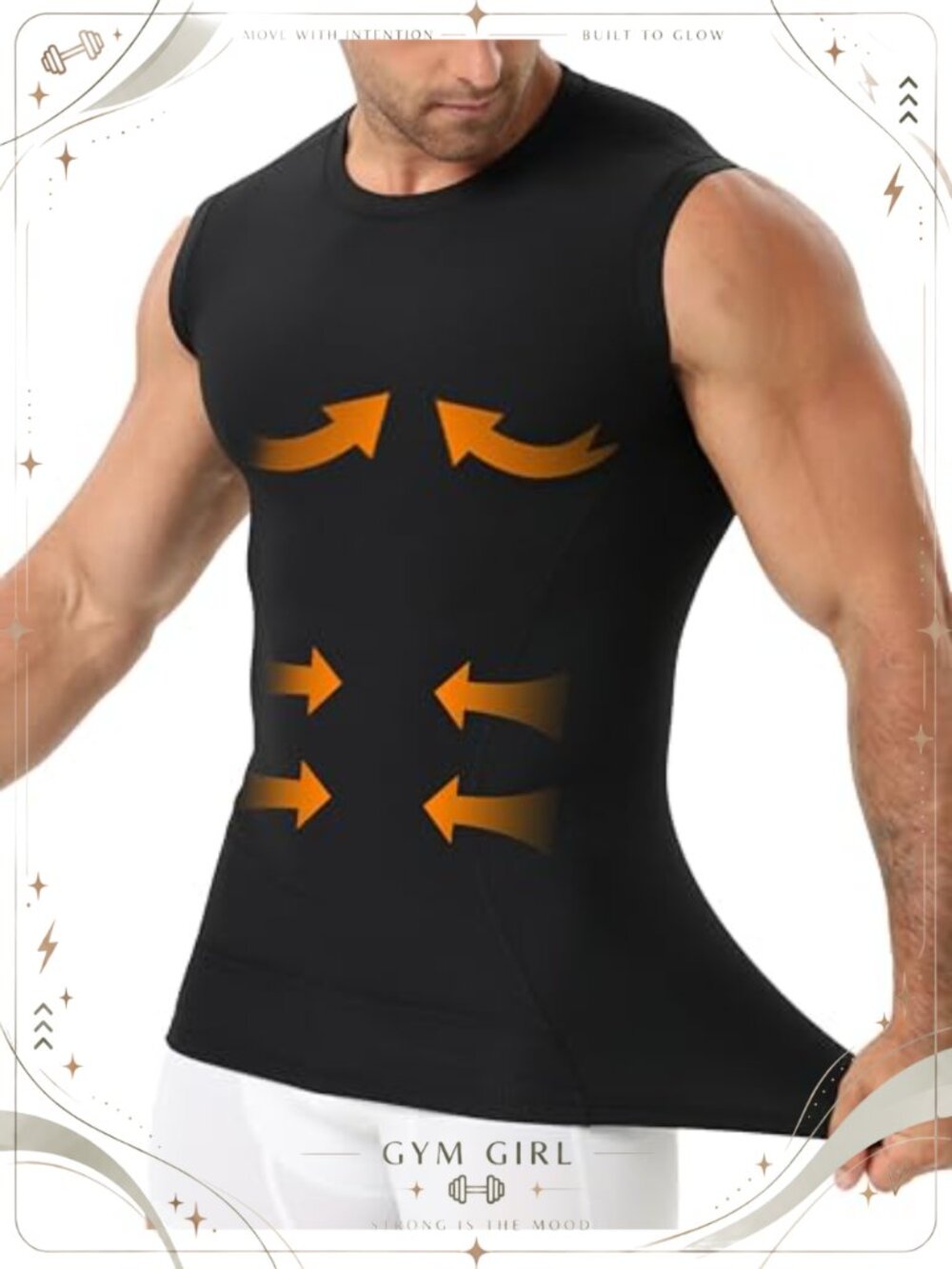 Men's Sleeveless Compression Tank Top Ribbed Knit Workout Undershirt